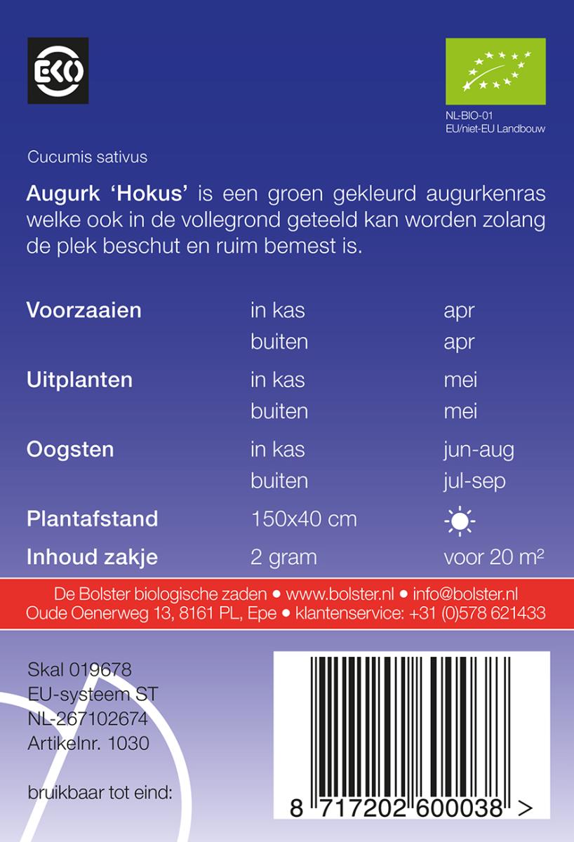 Augurk 'Hokus' Biologisch