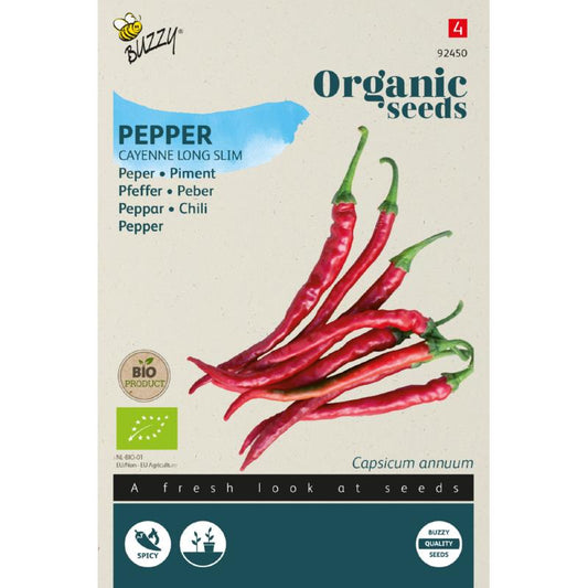 Organic Peper Cayenne Long Slim zaden