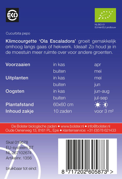 Klimcourgette 'Ola Escaladora' Biologisch