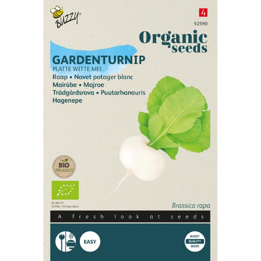 Organic Raap Platte Witte Mei zaden