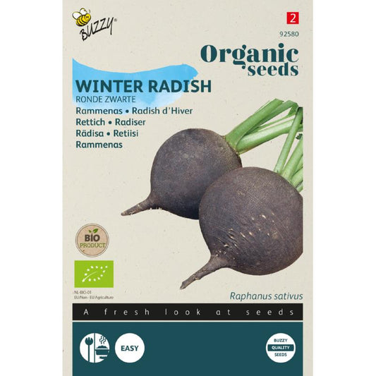 Organic Rammenas Ronde Zwarte zaden