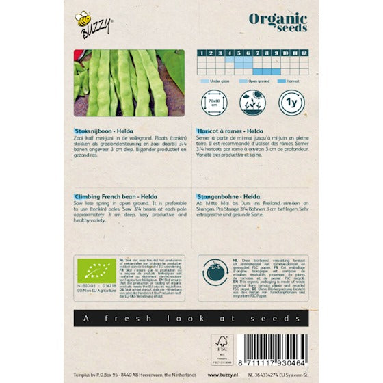 Organic Stoksnijboon Helda zaden